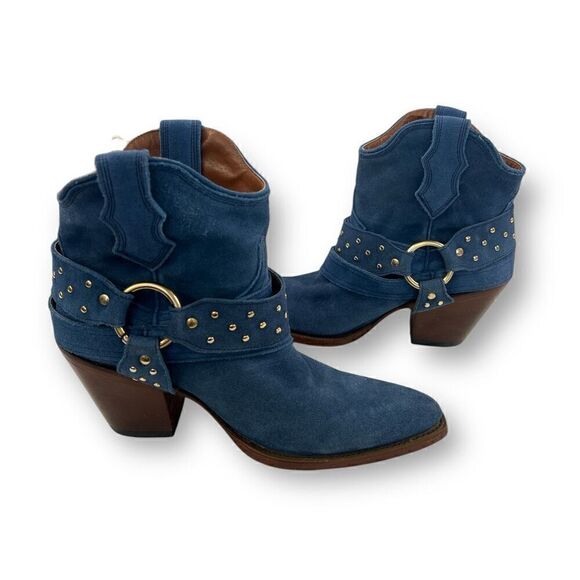 Elvis Presley American Rebel Blue Suede Boots Booties Size 8.5” - Picture 7 of 10